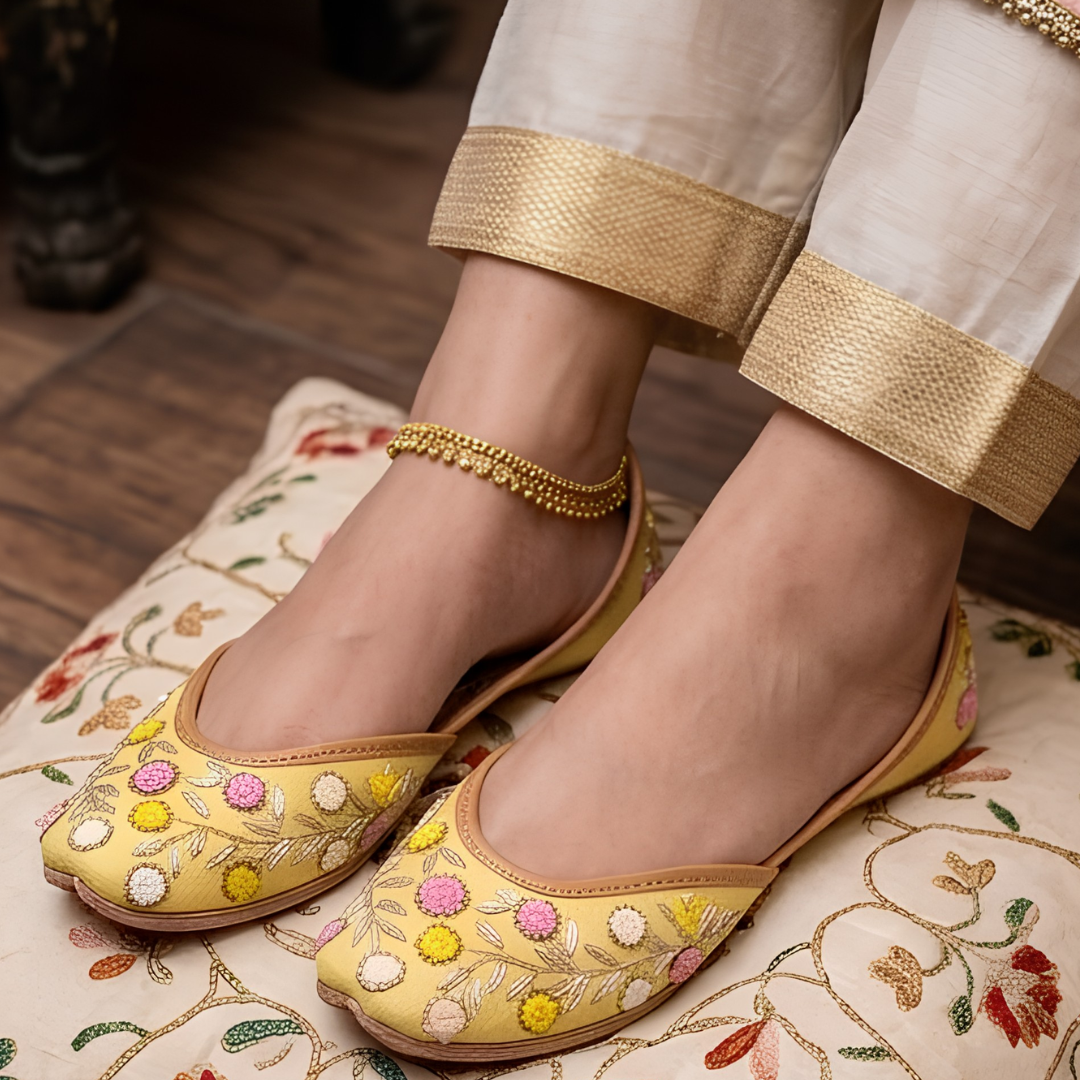 Handcrafted Leather Juttis with Embroidery