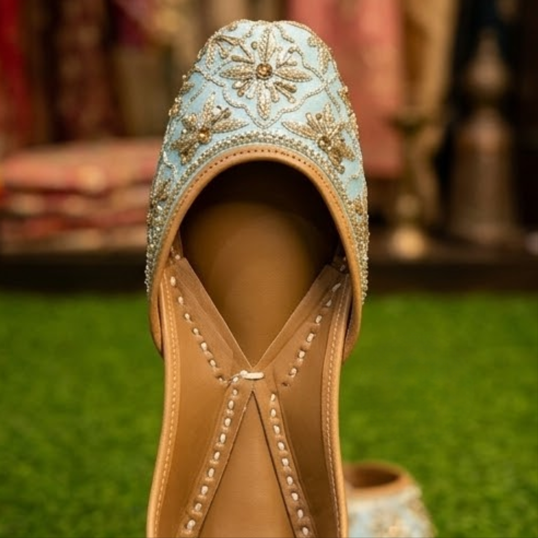 Handcrafted Leather Juttis with Embroidery