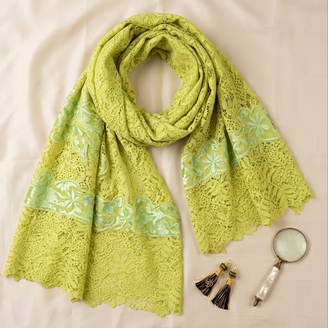 Lime Green Lace Stole