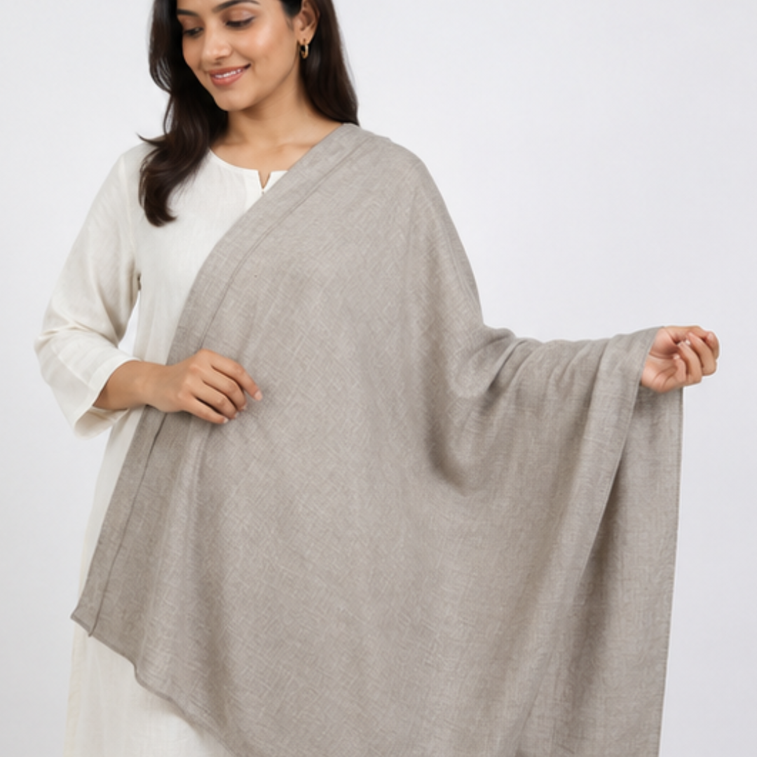 Pure hand woven Kashmiri pashmina toosh colour