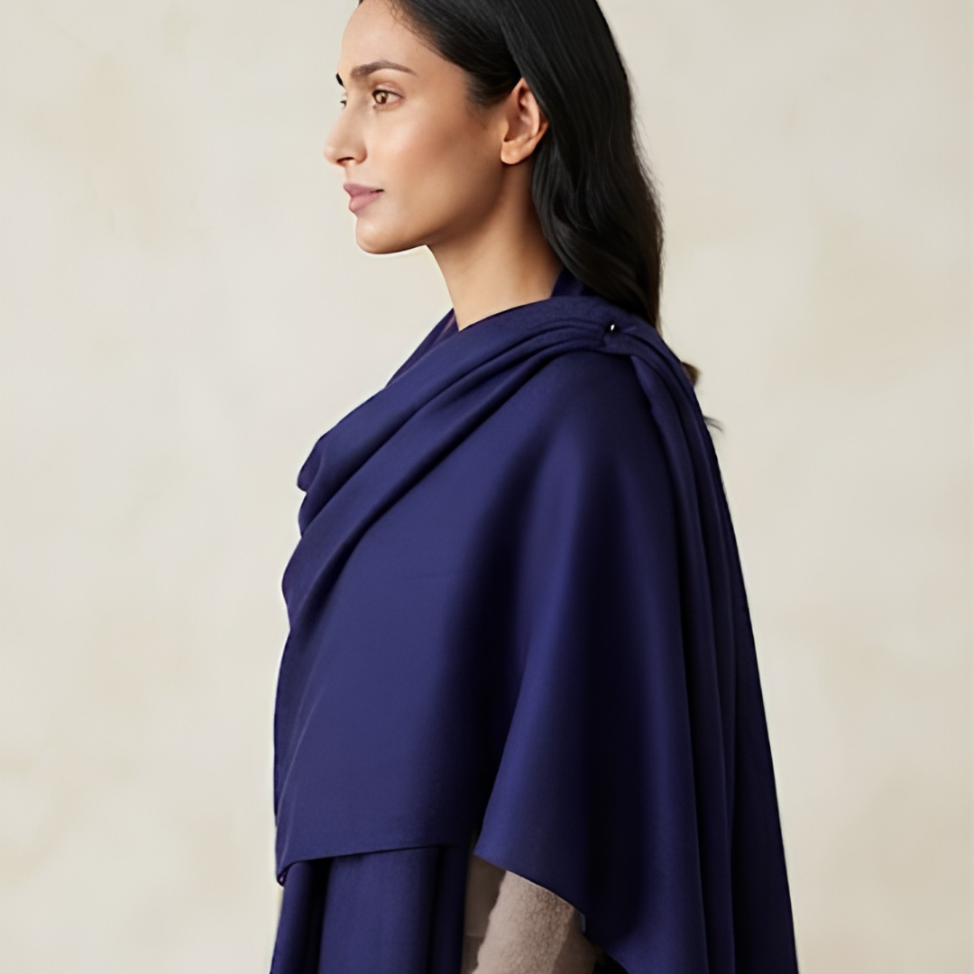 Pure hand woven Kashmiri pashmina puple shaded shawl