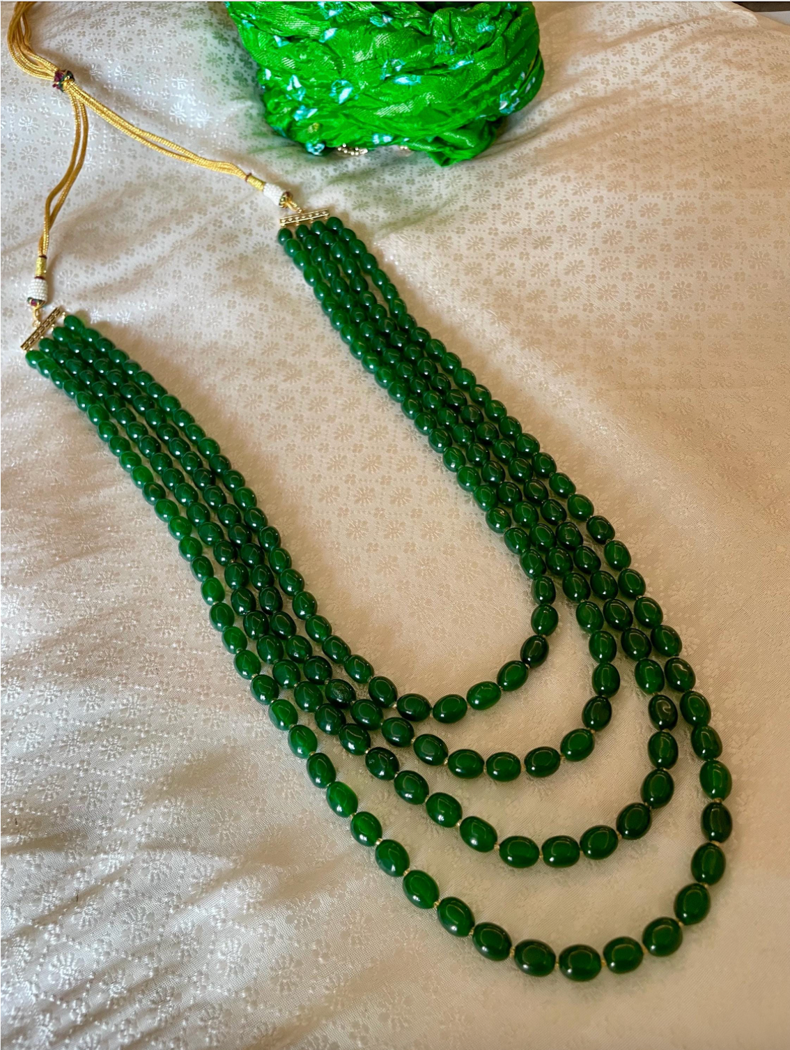 Layered Green Groom Mala