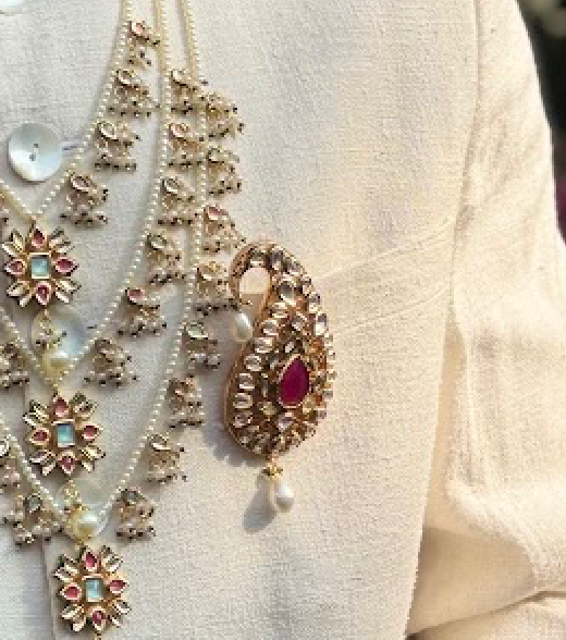 Ruby Red Kundan Kalgi