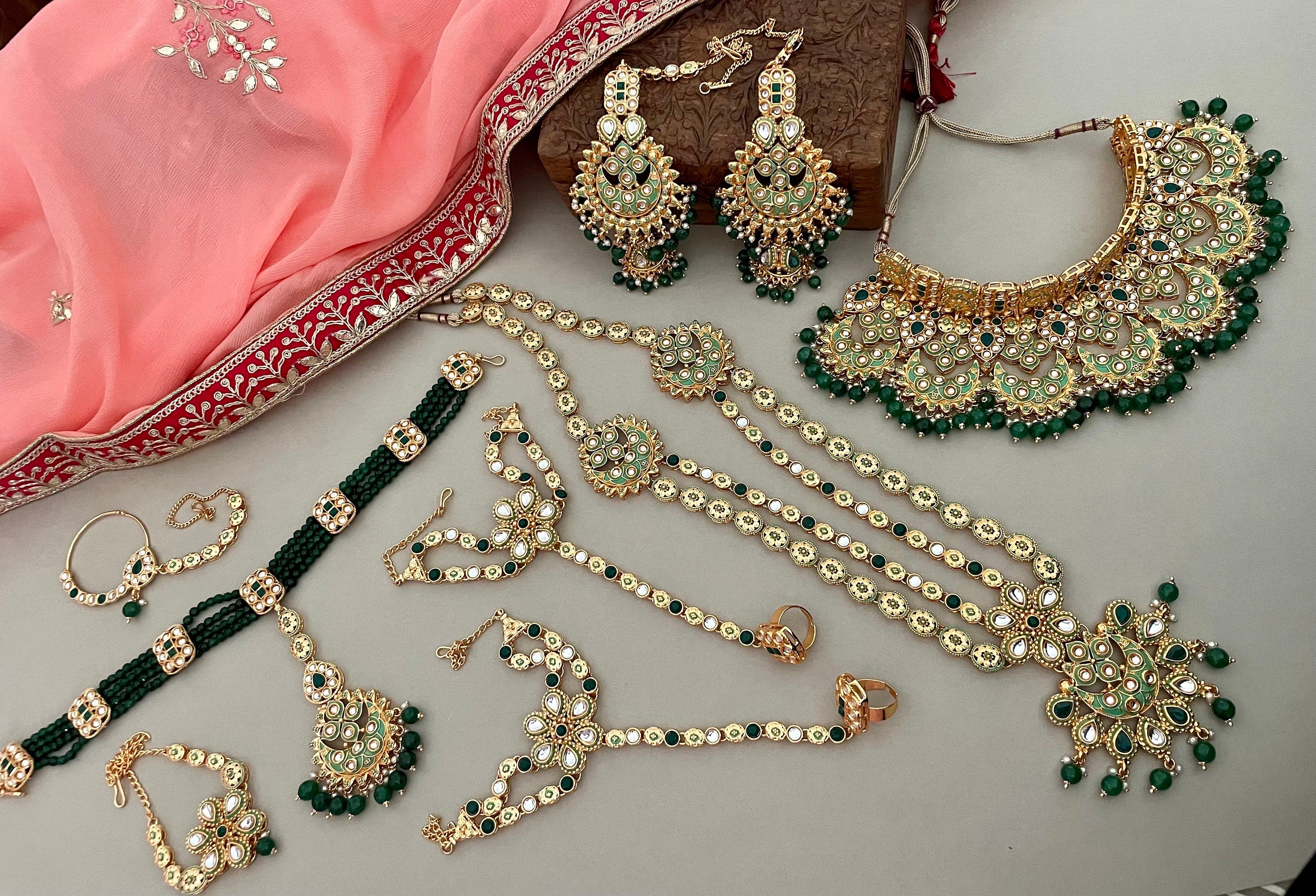 Green Kundan Bridal Necklace Set