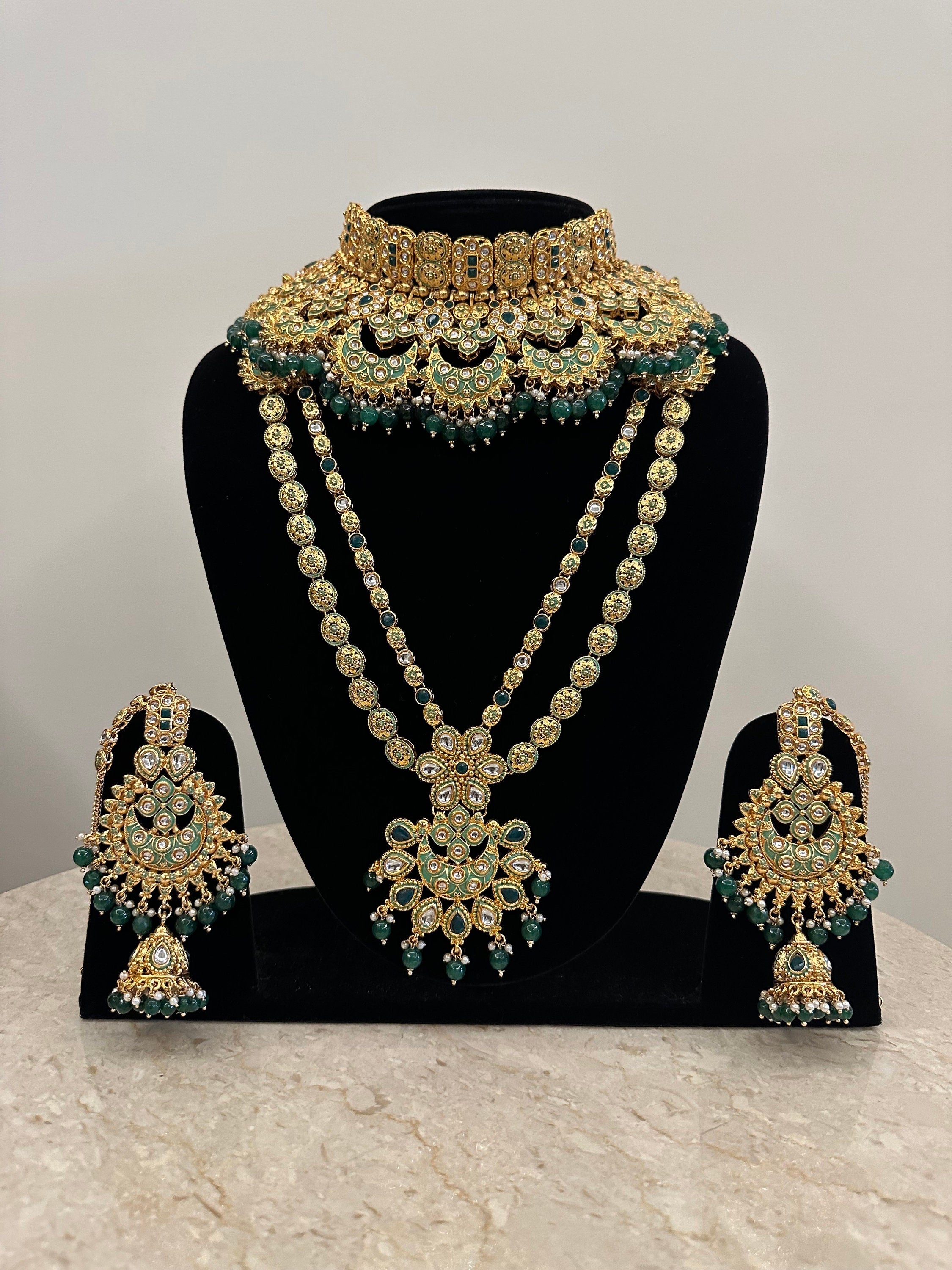 Green Kundan Bridal Necklace Set