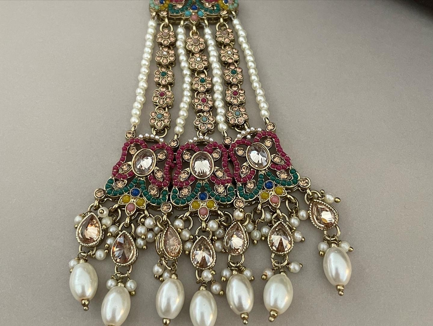 Multicolour Polki Necklace Set