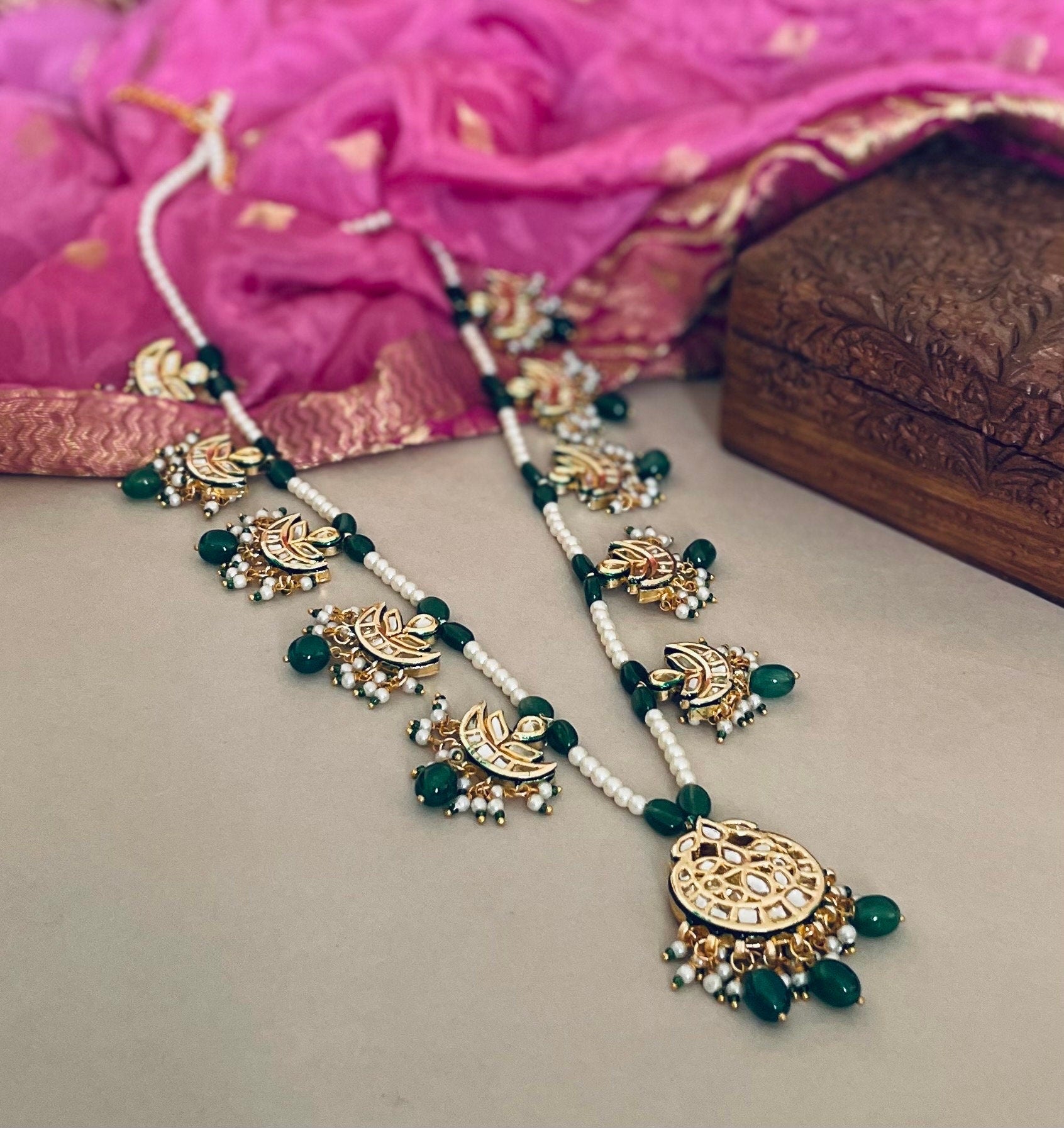 Green Kundan Necklace Set