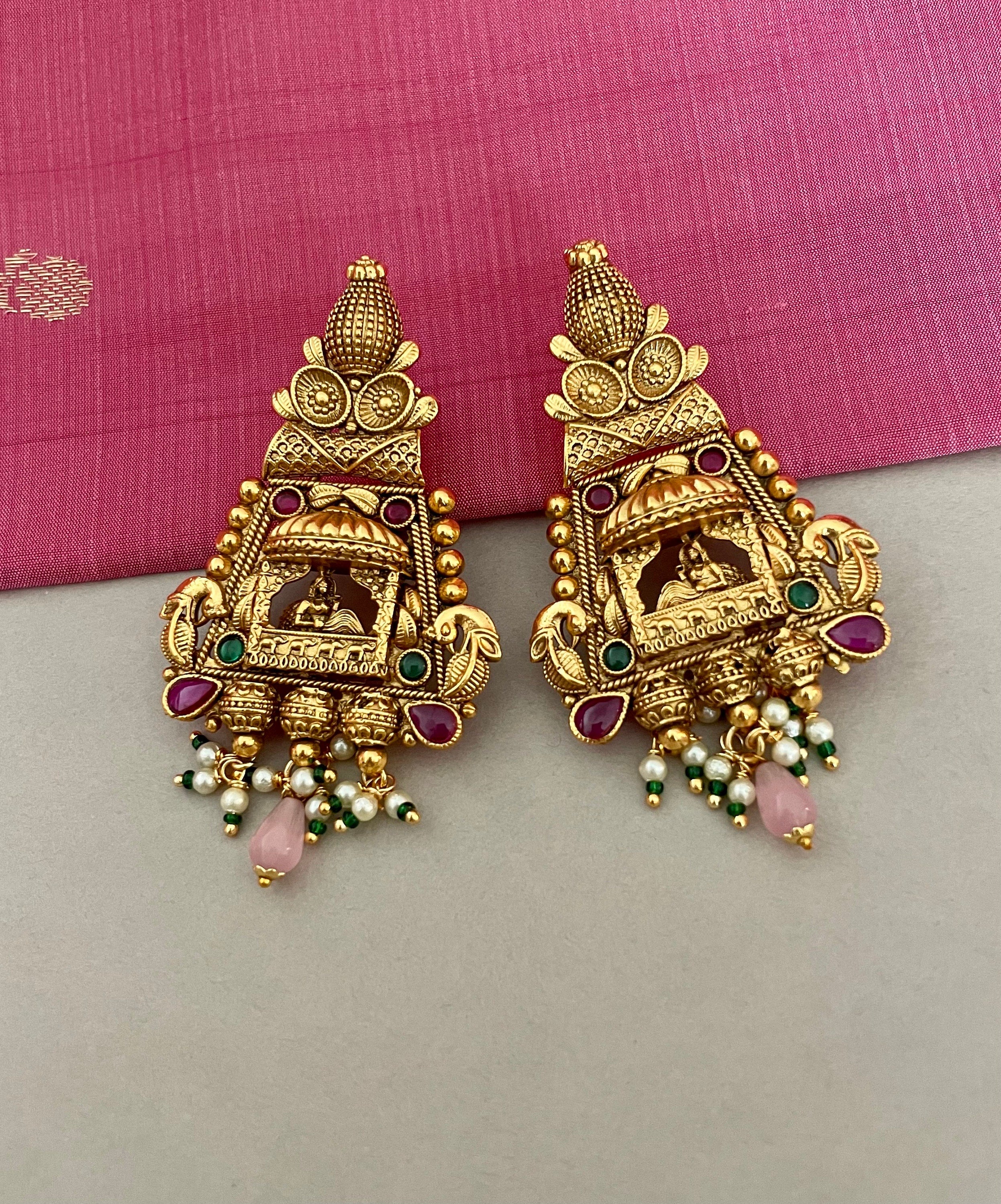 Pink Temple Bridal Necklace Set