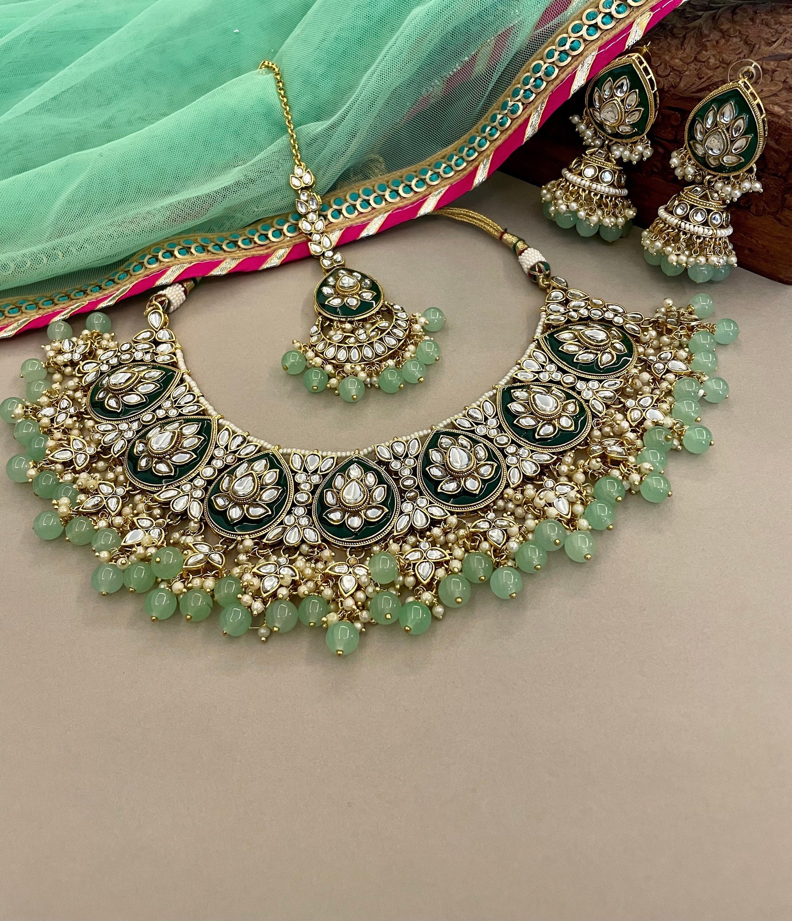 Green Kundan Bridal Necklace Set