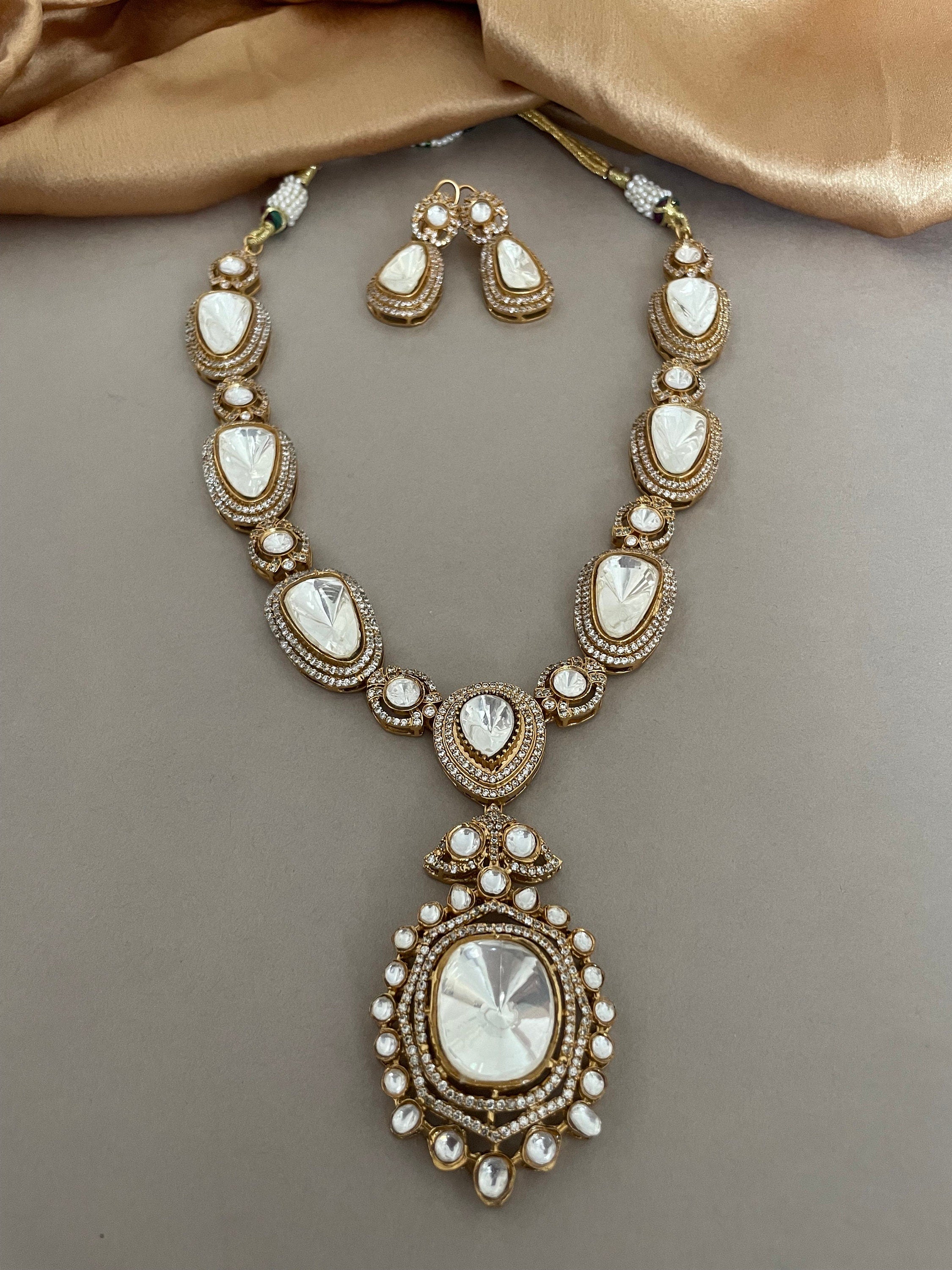 Mossanite Polki Necklace Set