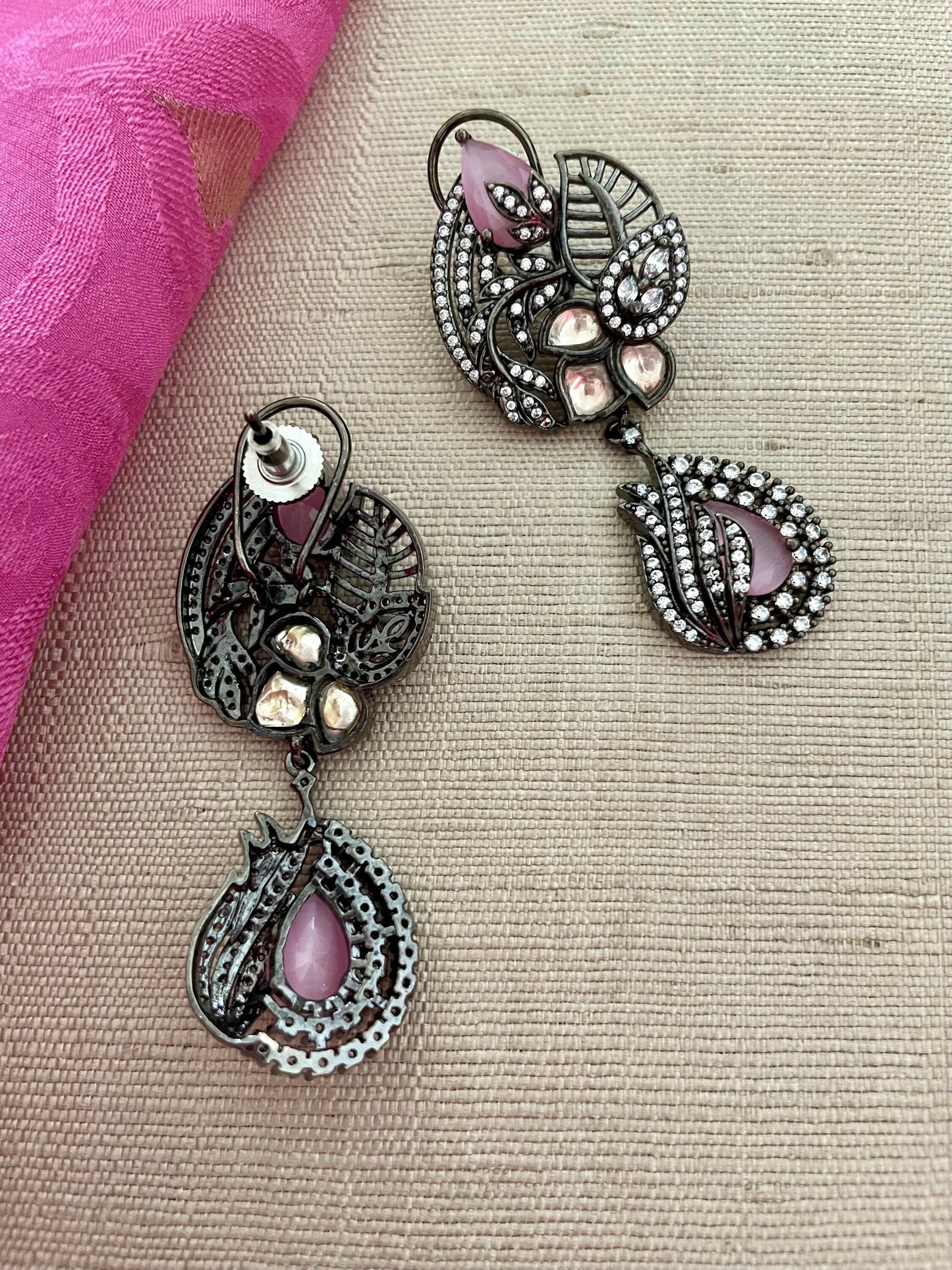 Pink Victorian Earrings