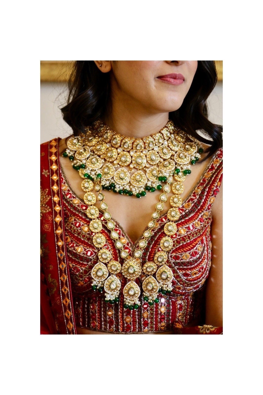 Green Kundan Bridal Necklace Set