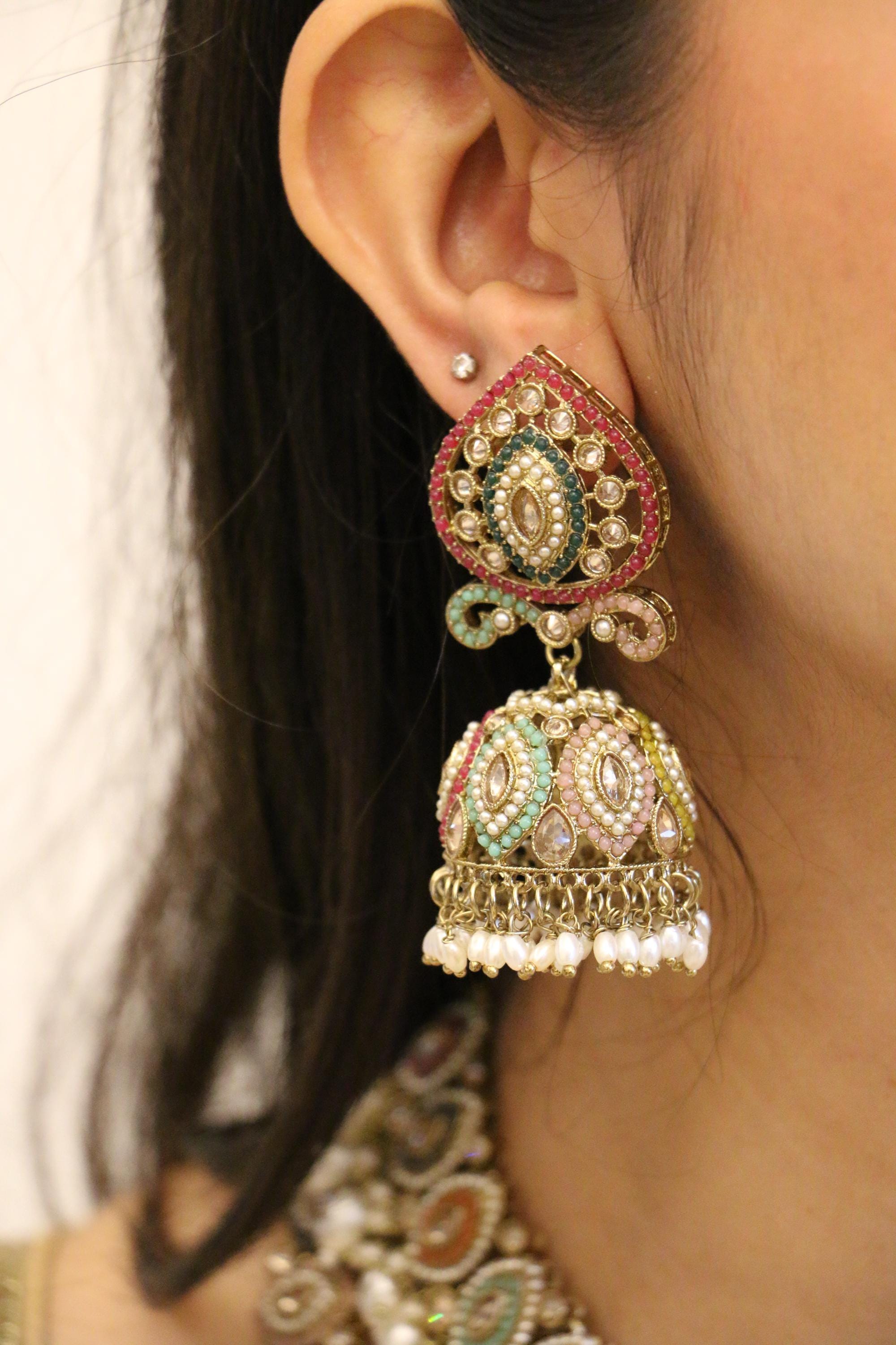 Multicolour Jadau Bridal Set