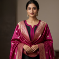 Pure Magenta Banarsi Dupatta