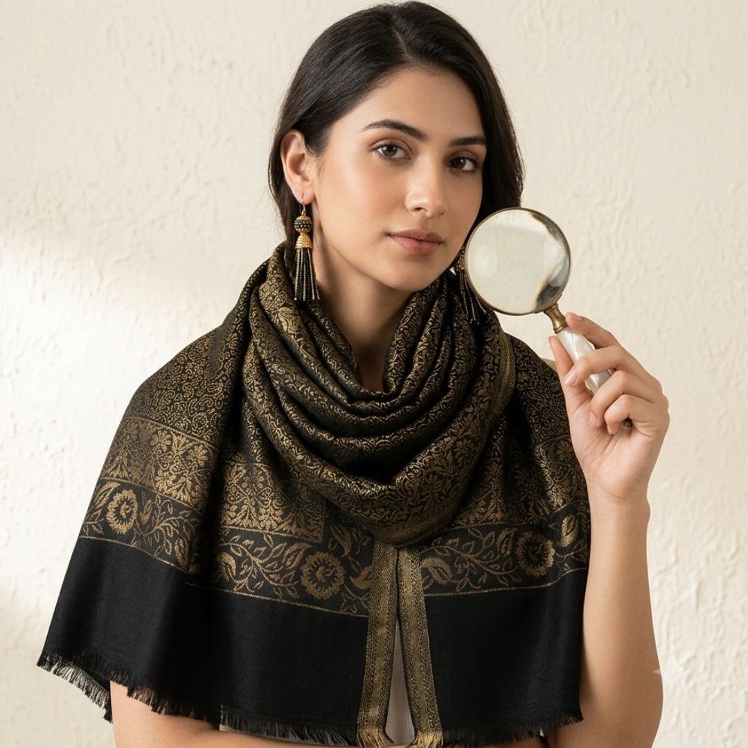 Black Jamavar Stole