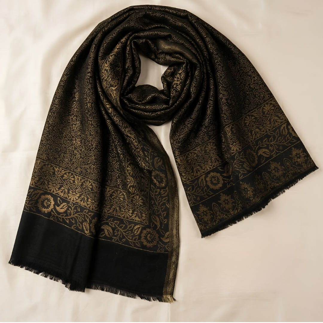 Black Jamavar Stole