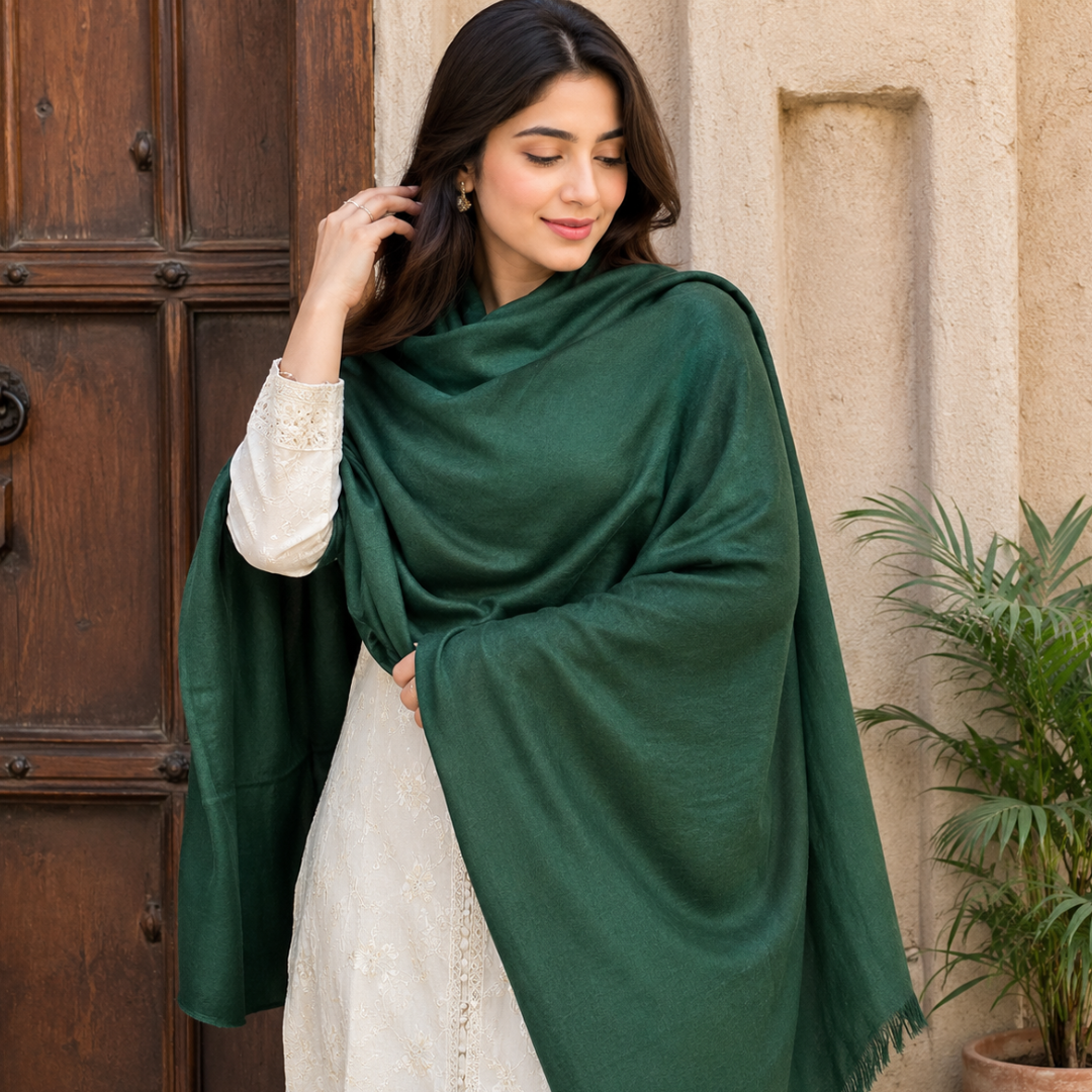 Dark Green Shaded Stole