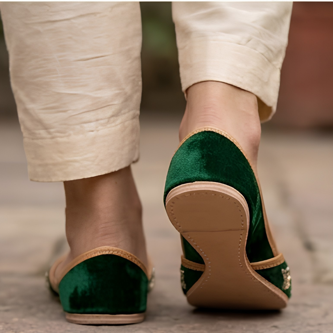 Handcrafted Leather Juttis with Embroidery