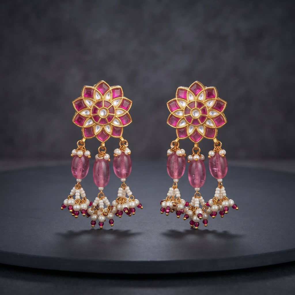 Rani Kundan Earrings – Traditional Indian Ethnic Jewellery