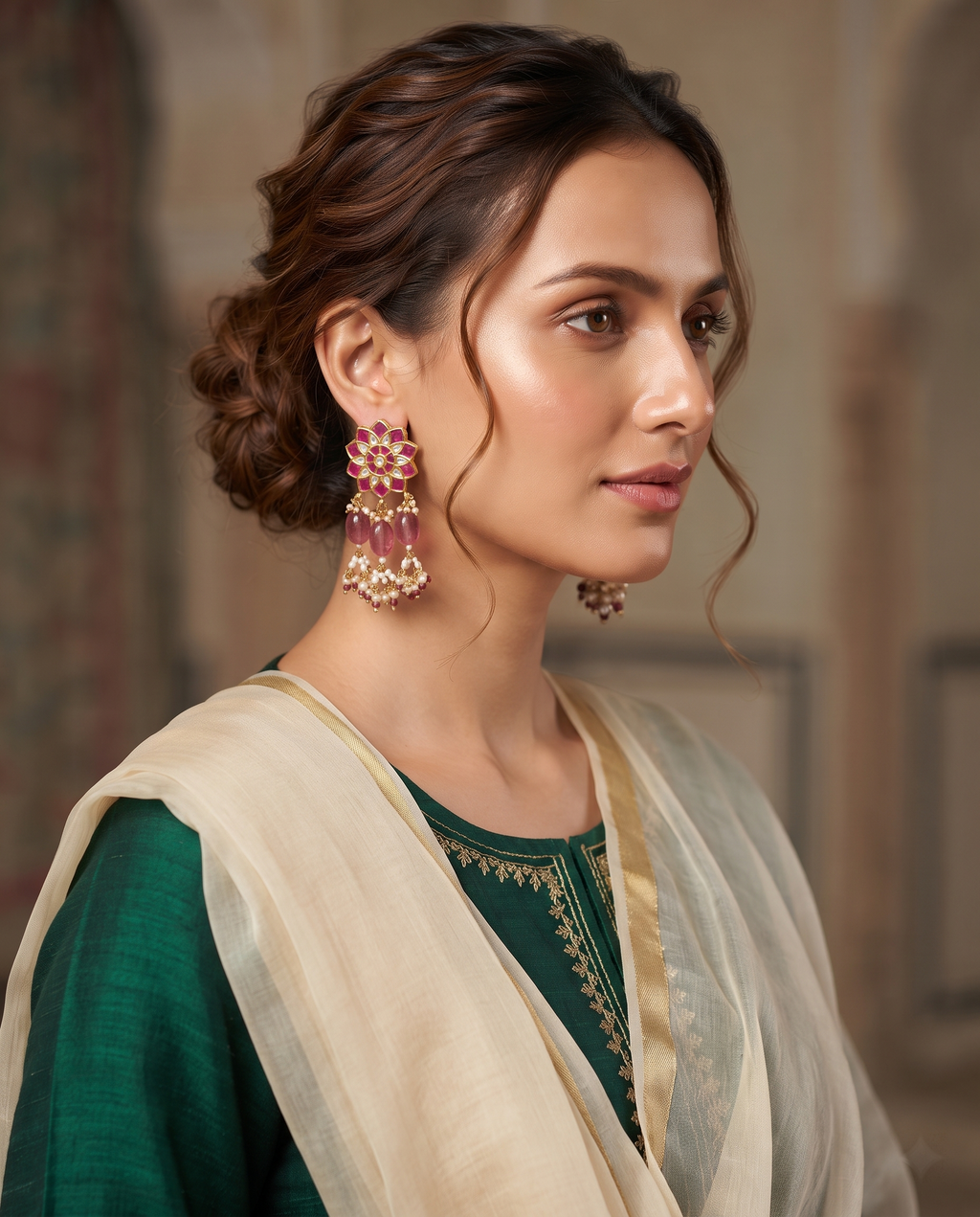 Rani Kundan Earrings – Traditional Indian Ethnic Jewellery