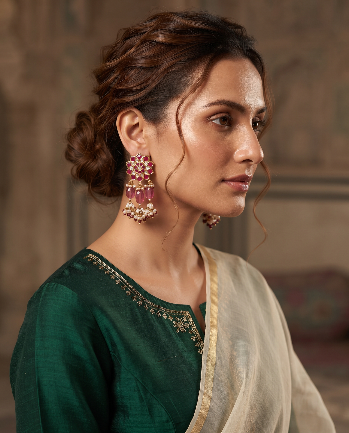Rani Kundan Earrings – Traditional Indian Ethnic Jewellery