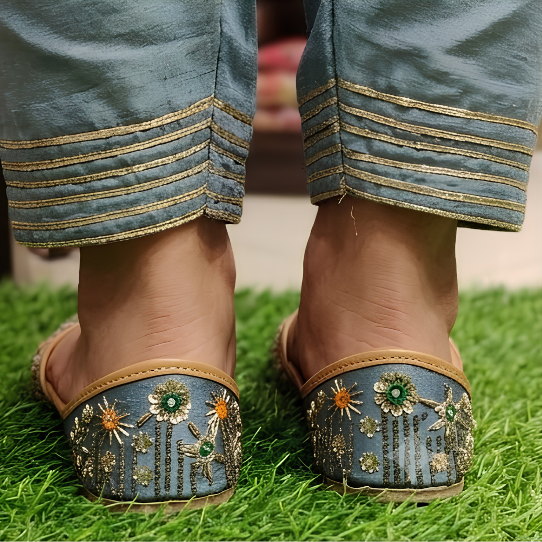 Handcrafted Leather Juttis with Embroidery