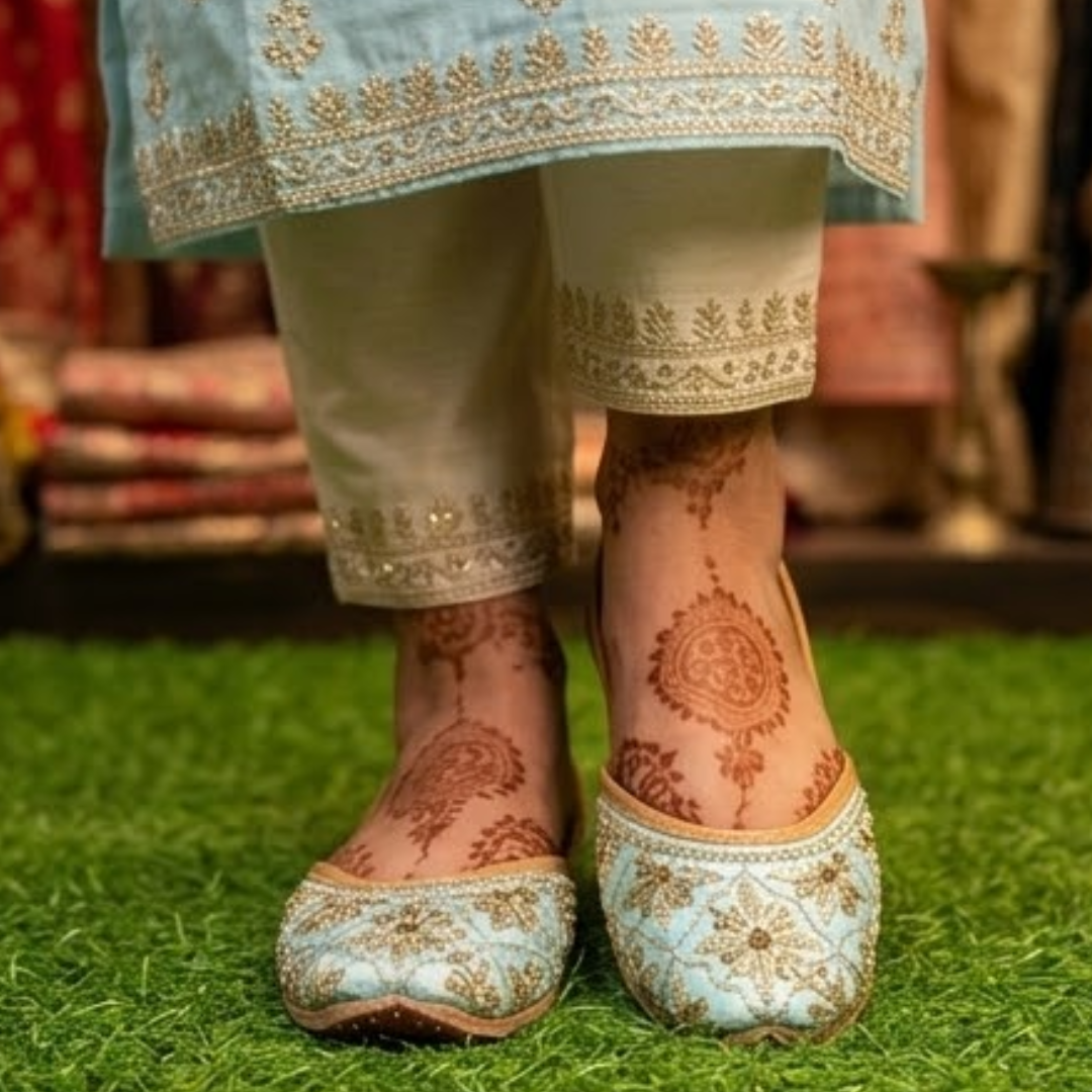 Handcrafted Leather Juttis with Embroidery
