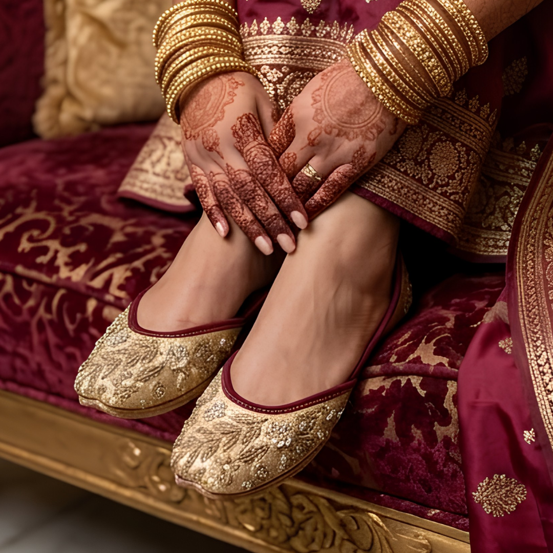 Handcrafted Leather Juttis with Embroidery