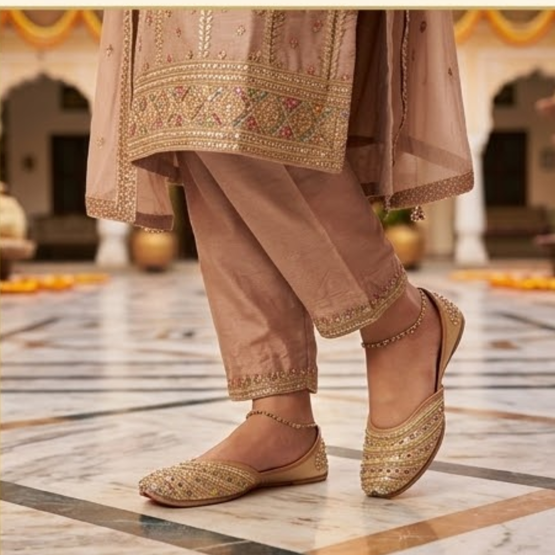 Handcrafted Leather Juttis with Embroidery