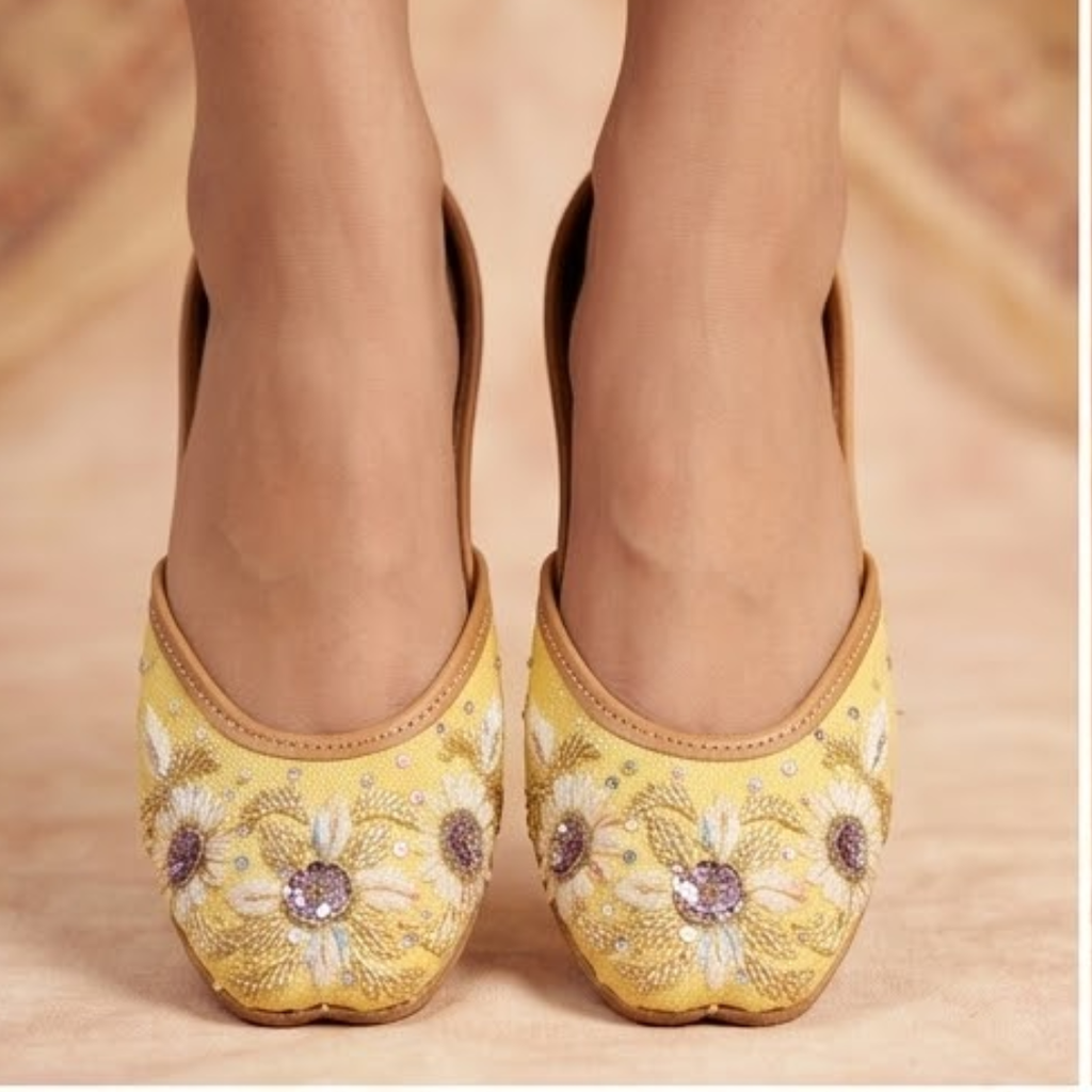 Yellow Embroidered Jutti (Haldi)