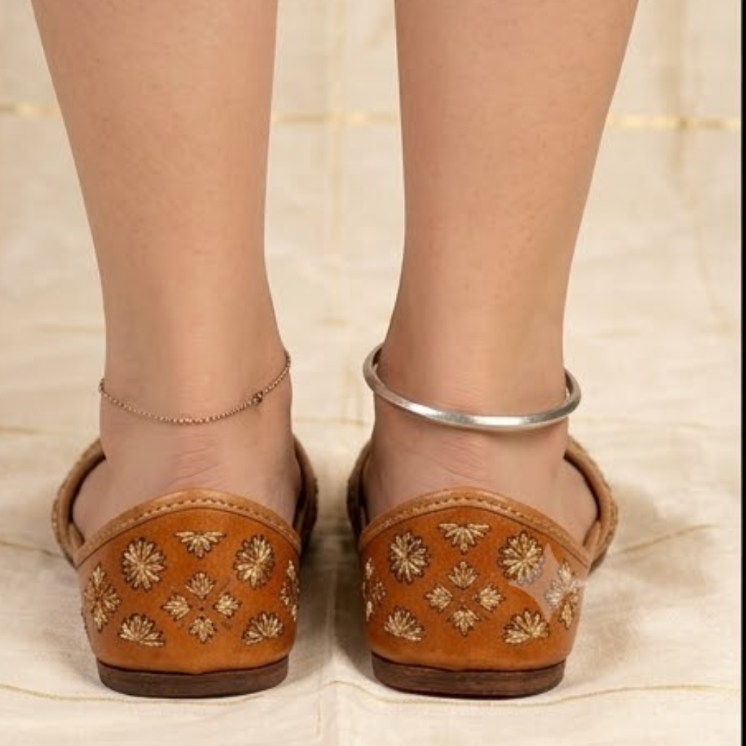 Handcrafted Leather Juttis with Embroidery