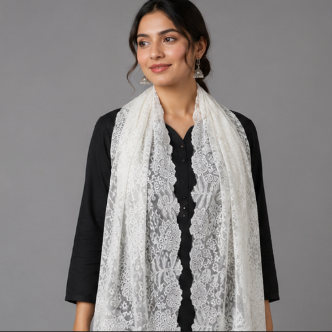 WHITE LACE STOLE