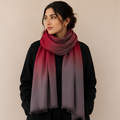 Pure hand woven Kashmiri pashmina red shaded shawl