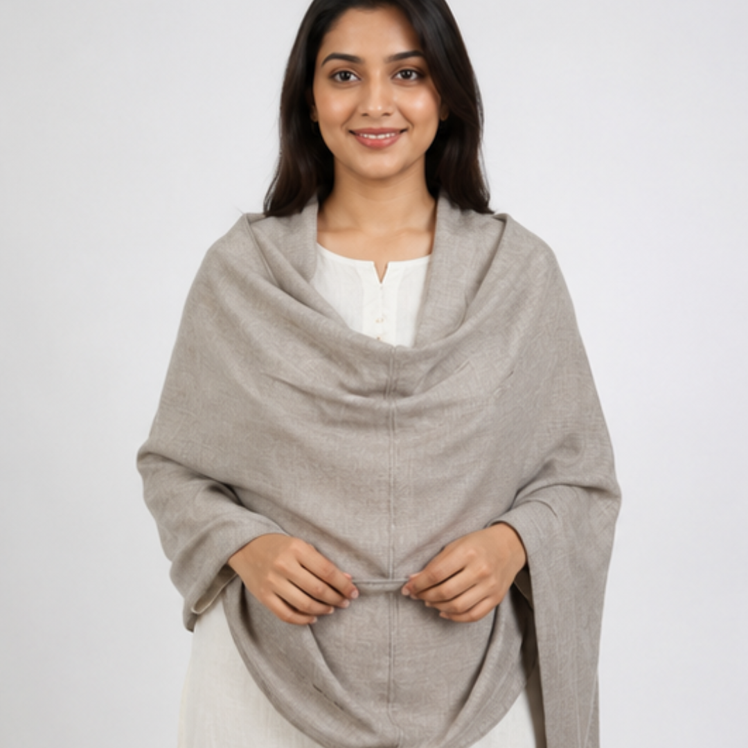 Pure hand woven Kashmiri pashmina toosh colour