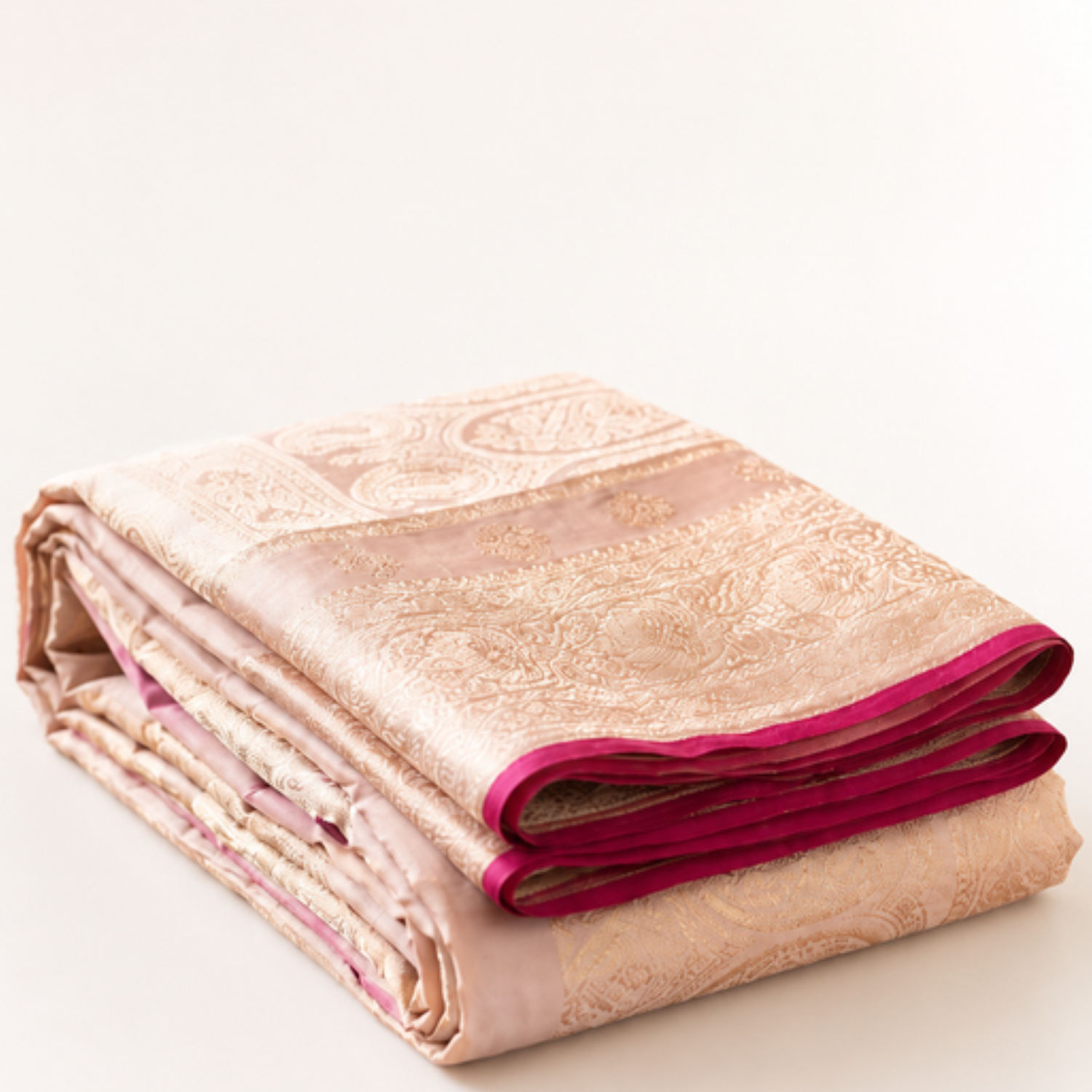 Pure Onion Pink Booti Banarsi Saree