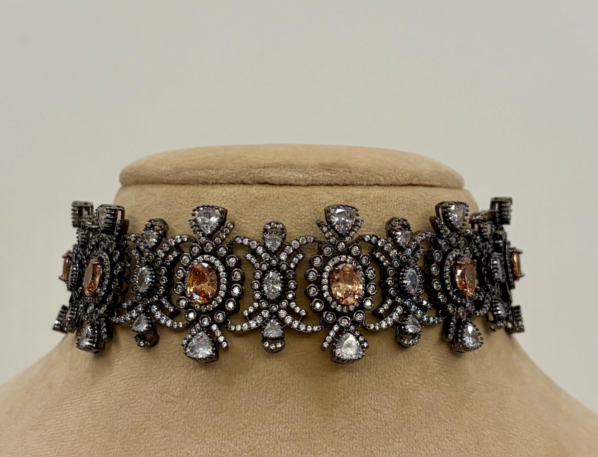 Victorian Quartz Polki Choker Jewellery Set