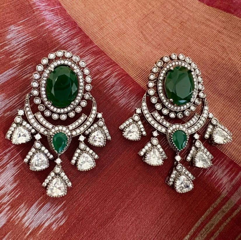 Green Victorian Quartz Choker Jewellery Set