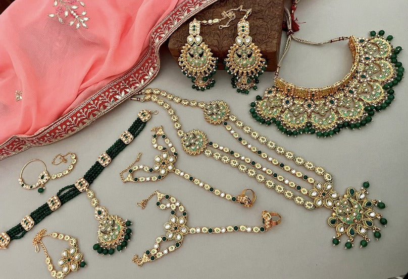 Green Kundan Full Bridal Set