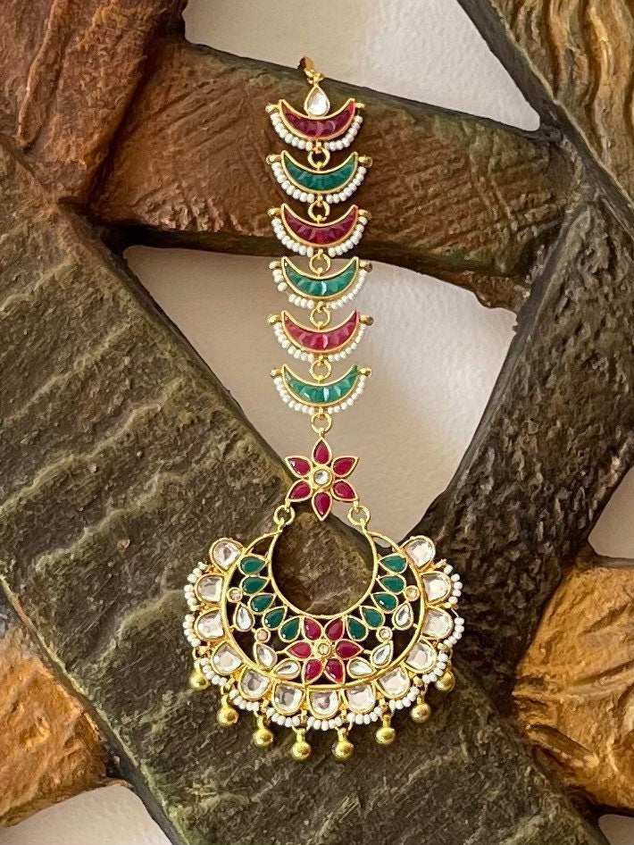 Kundan Chandbali Maang Tika
