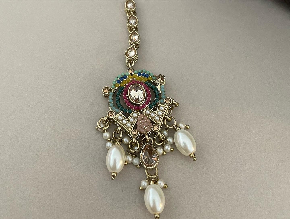 Multicolour Polki Necklace Set