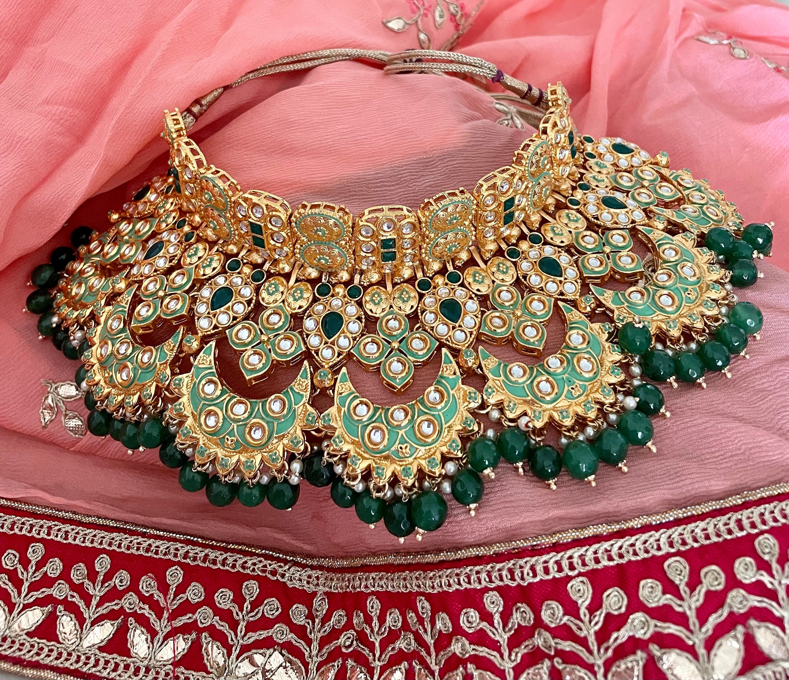 Green Kundan Bridal Necklace Set