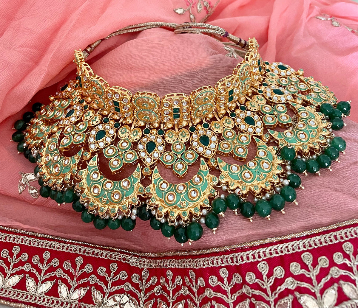 Green Kundan Bridal Necklace Set