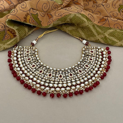 Red Bridal Kundan Jewelry Set/Bridal Choker Set/Bollywood Jewelry/Kundan Necklace Set/Red Kundan Chandbalis/Indian Jewelry Set/Tika Set