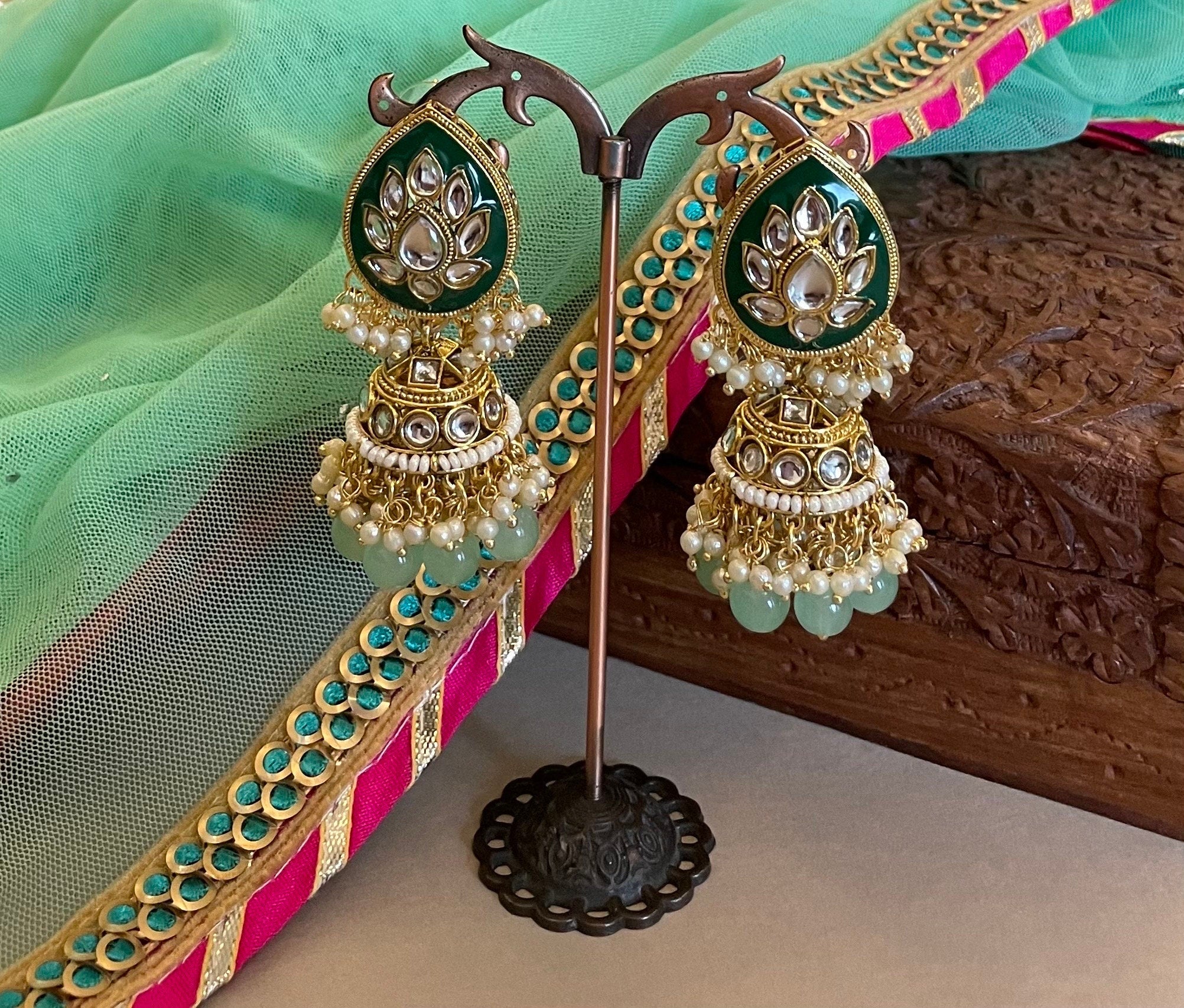 Green Kundan Bridal Necklace Set