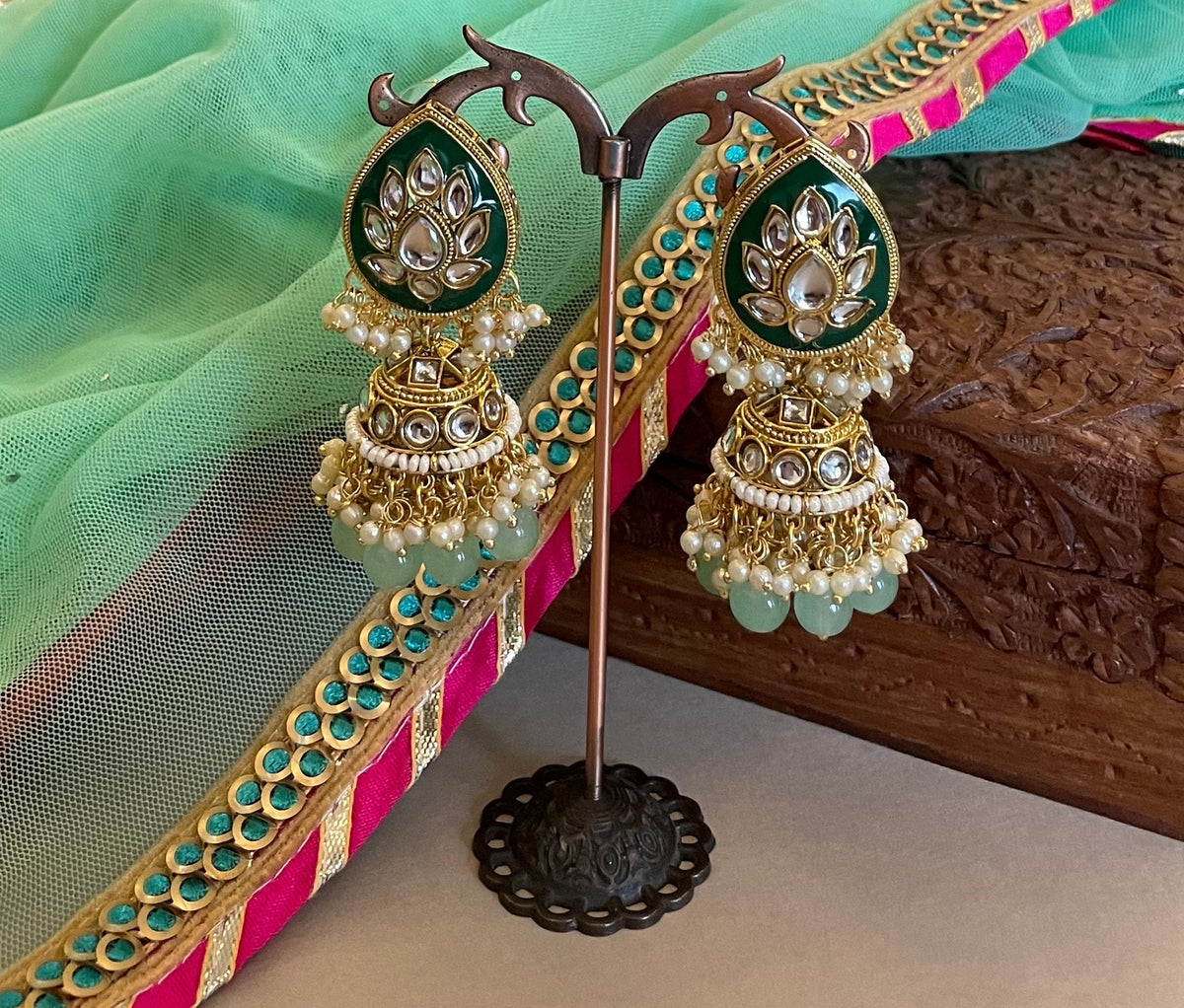 Green Kundan Bridal Necklace Set