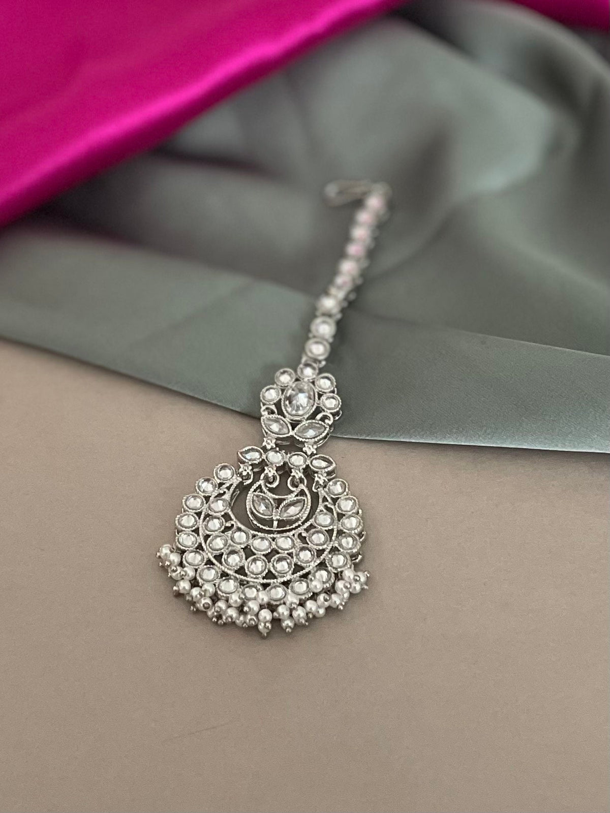 Silver Polki Tika