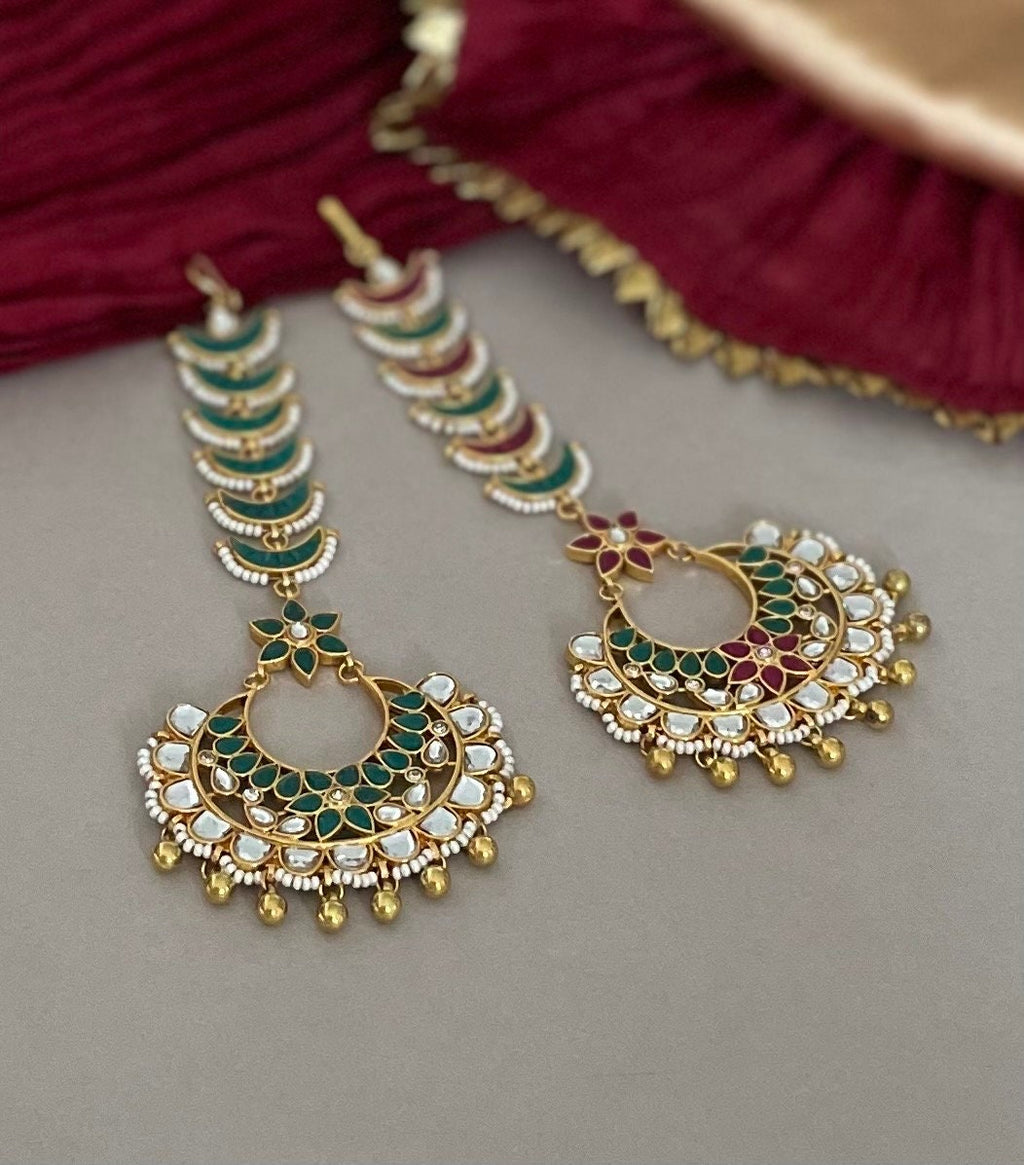 Kundan Chandbali Maang Tika