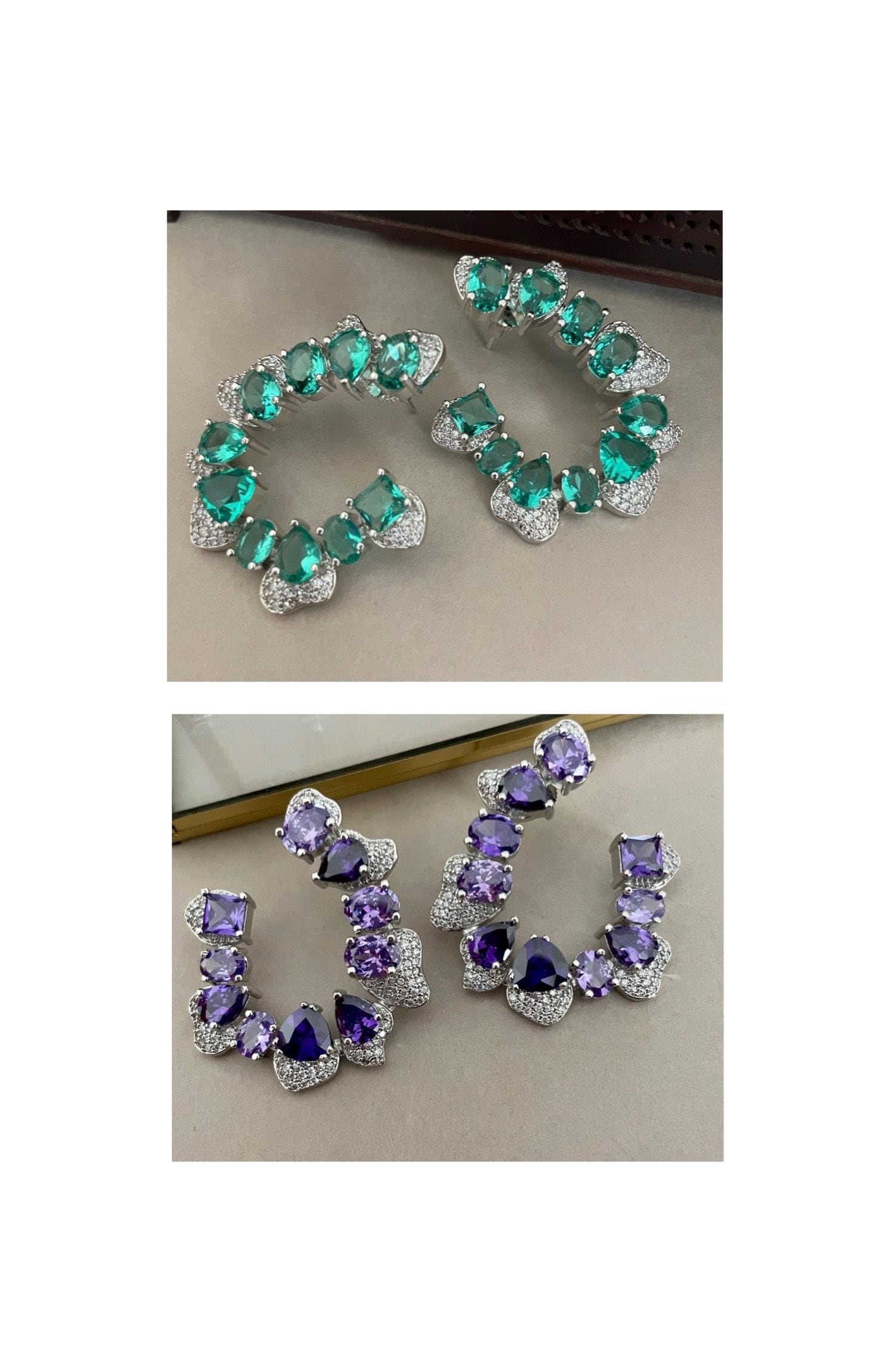 Purple Faux Diamond Studs