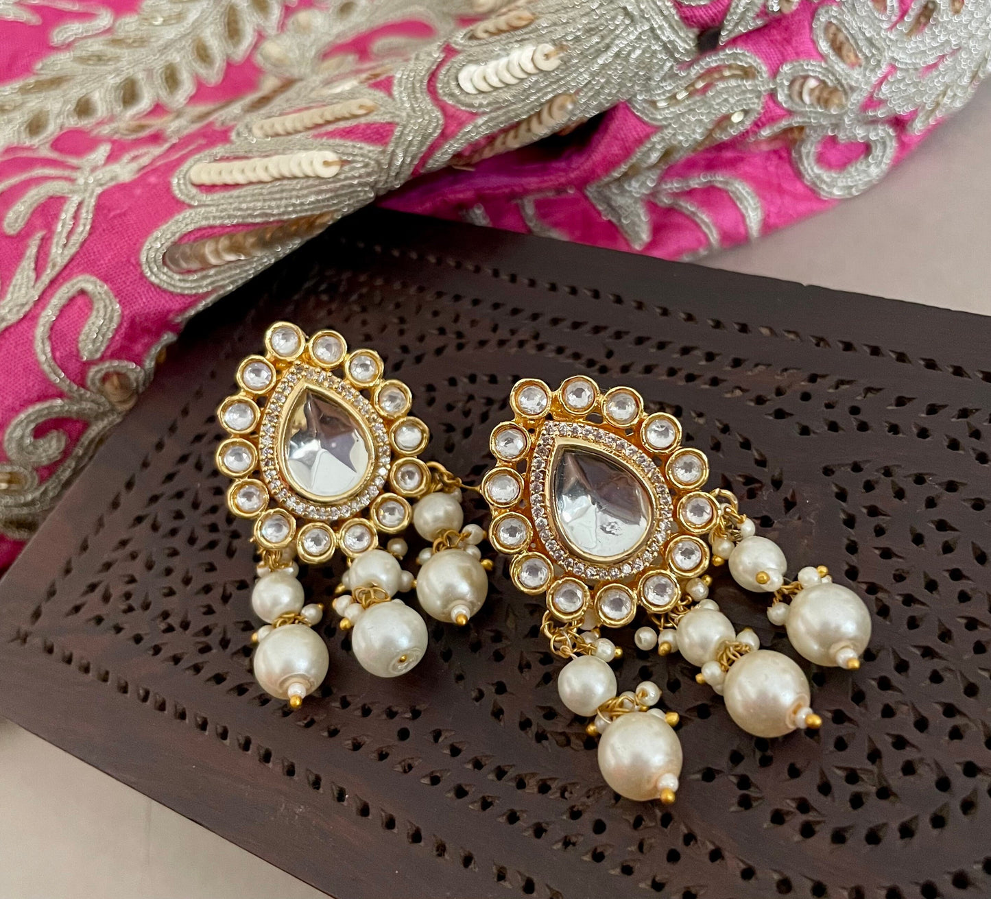 Kundan Choker Jewelry Set/Uncut Polki Set/Gold Kundan Studs/Kundan and CZ Jewelry/Indian Jewelry/Bollywood Jewelry/Wedding Jewellery