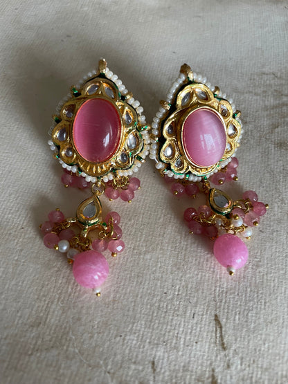 Sabyasachi Inspired/Pink Kundan Jewelry Set/Meenakari Necklace/Fine Jewelry/Kundan Choker Set/Indian Jewelry Set/Bollywood Jewelry